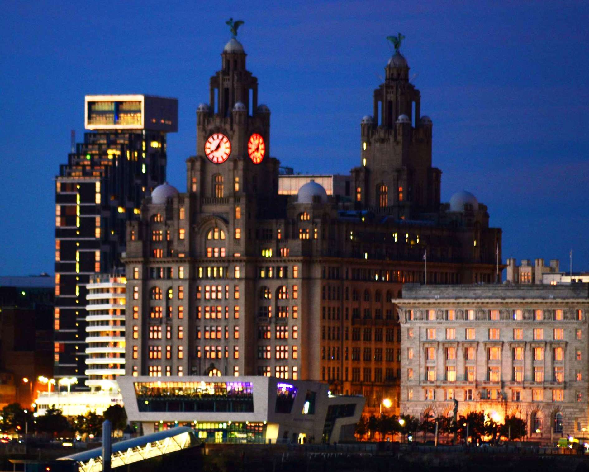 Royal Liver building at night